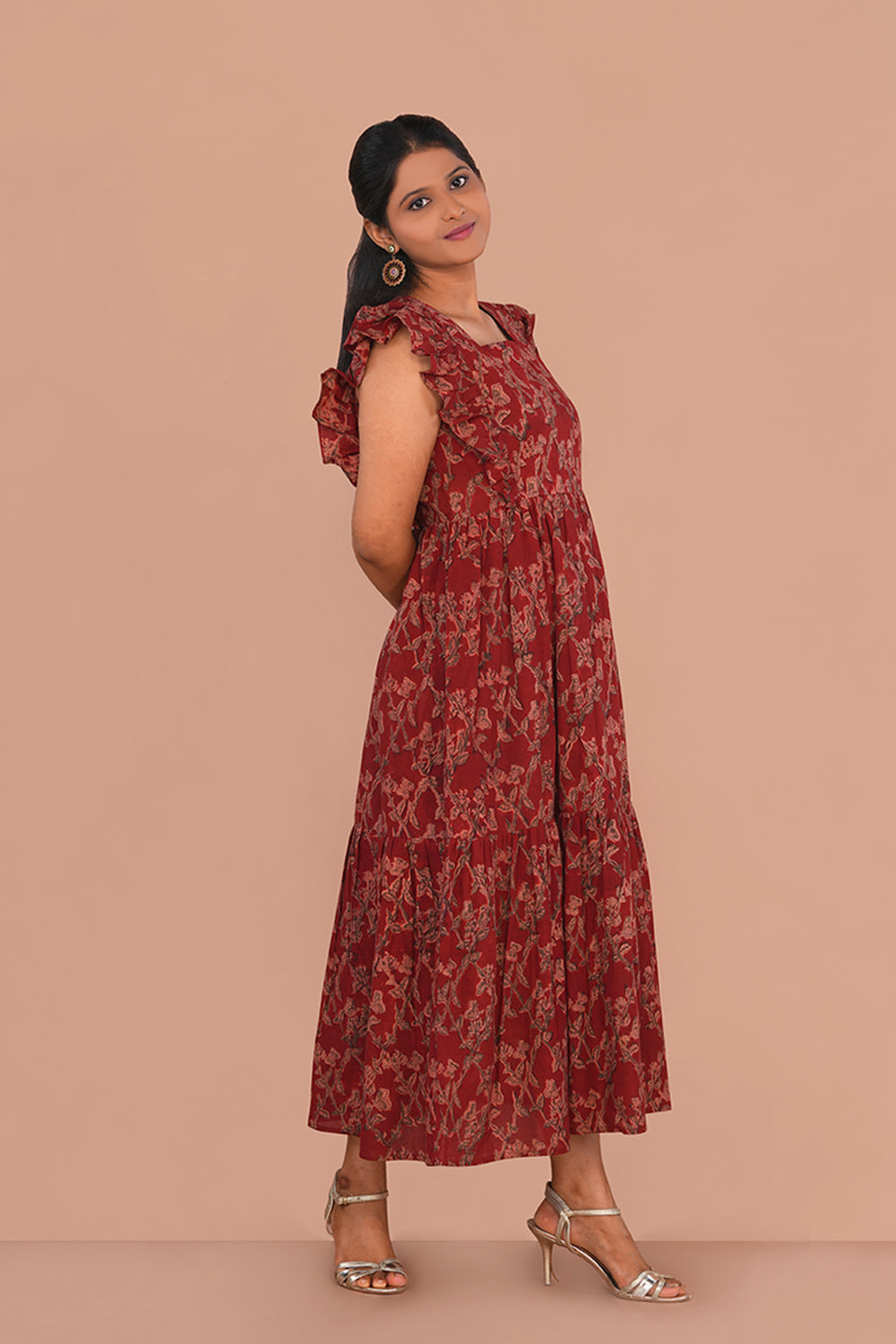 Image of Kalamkari Mul mul cotton long dress