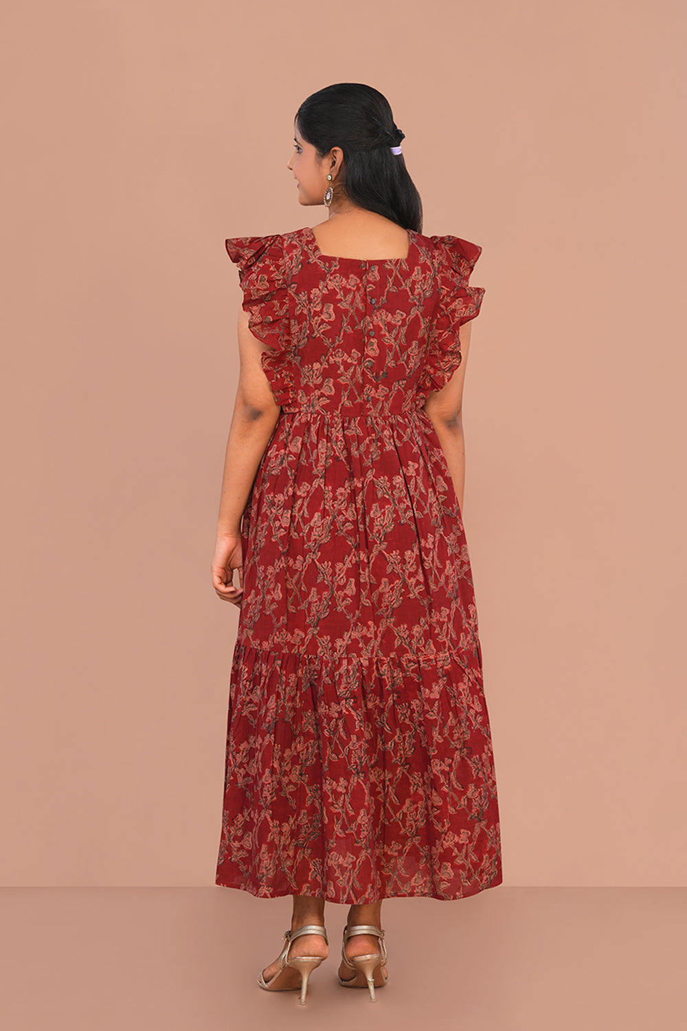 Image of Kalamkari Mul mul cotton long dress