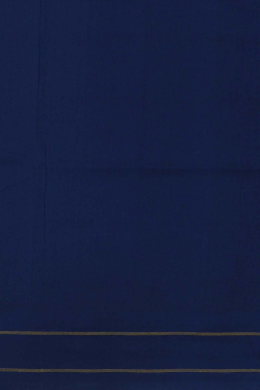 Image of Dark teal Pochampally Cotton Ikat Saree