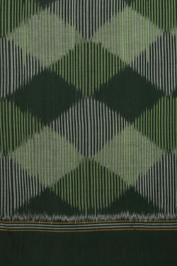 Image of Green Pochampally Cotton Ikat Saree
