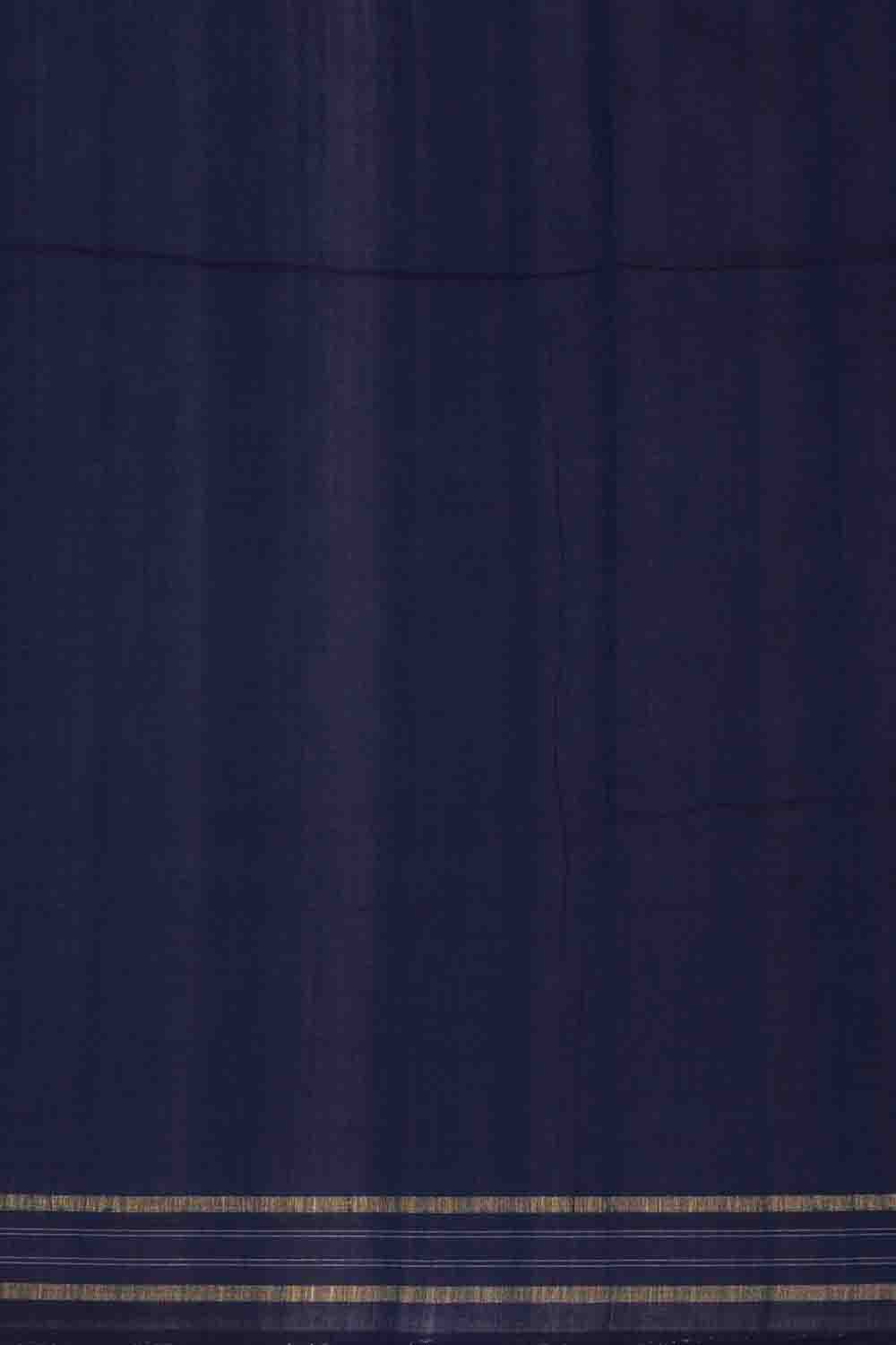 Image of Off White Blue diamond Pochampally Cotton Ikat Saree