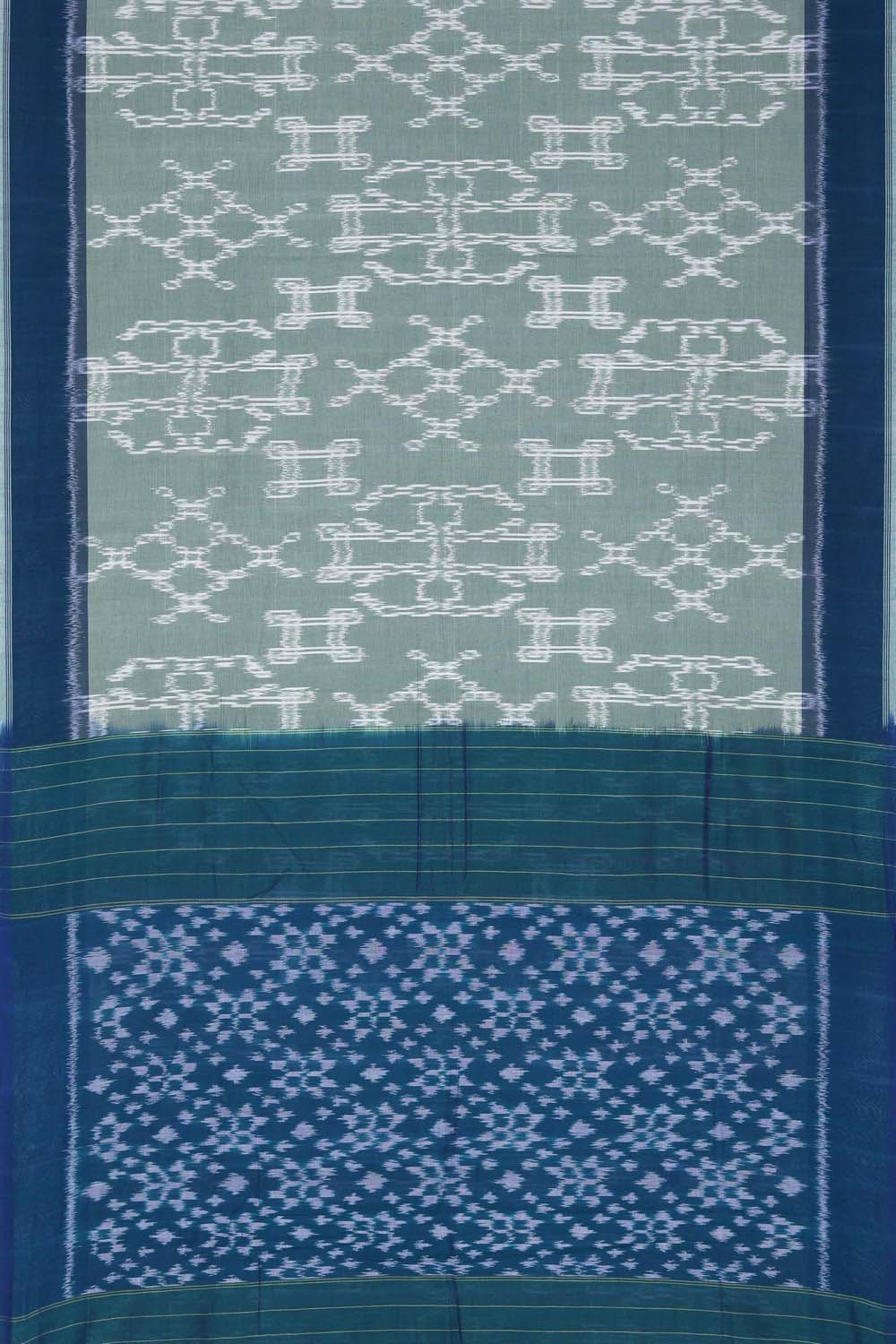 Image of Sea Green Pochampally Cotton Ikat Saree