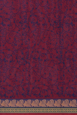 Image of Magenta block printed south cotton saree