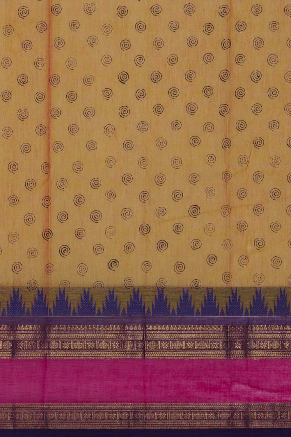 Image of Mustard Yellow south cotton saree