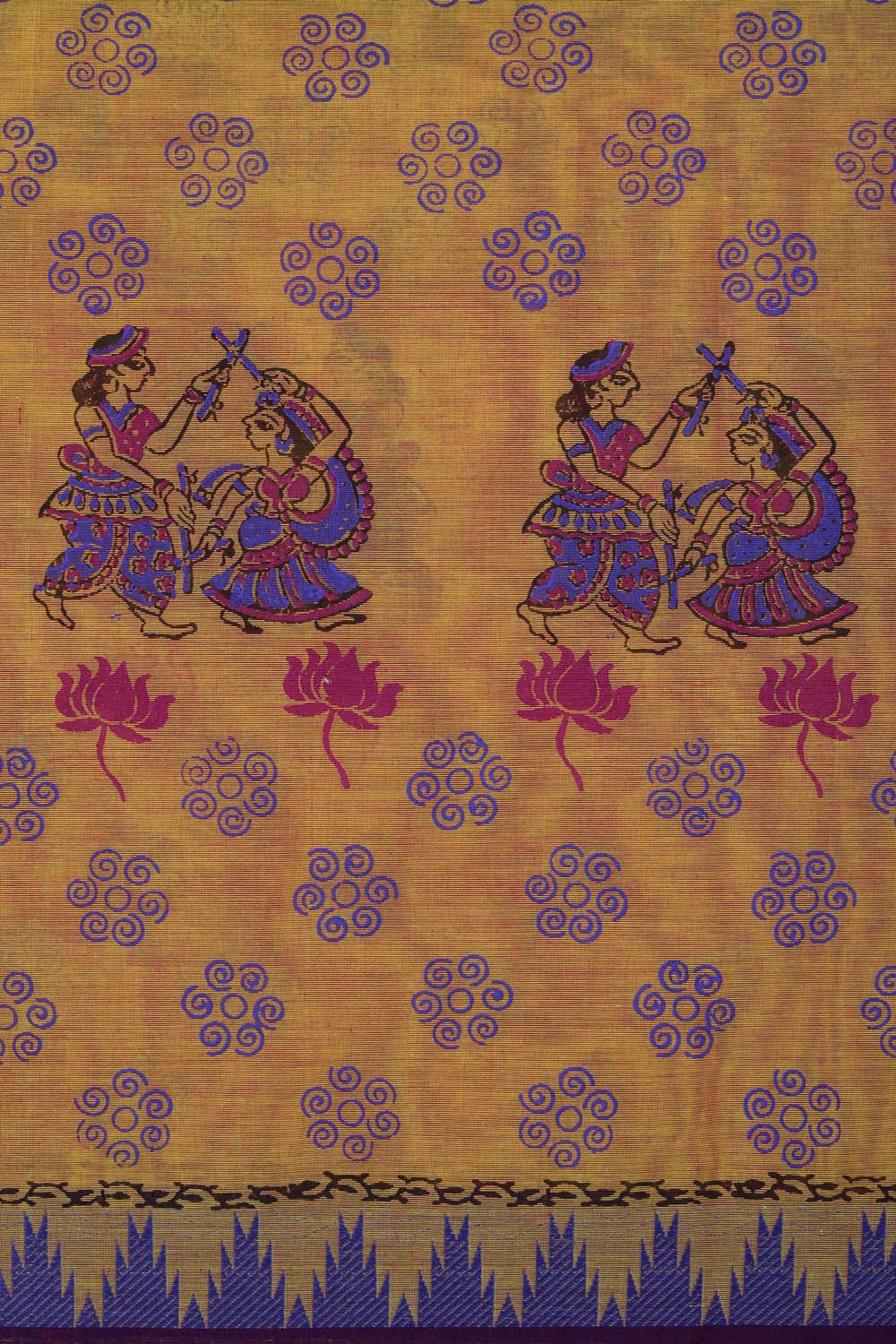 Image of Mustard Yellow south cotton saree