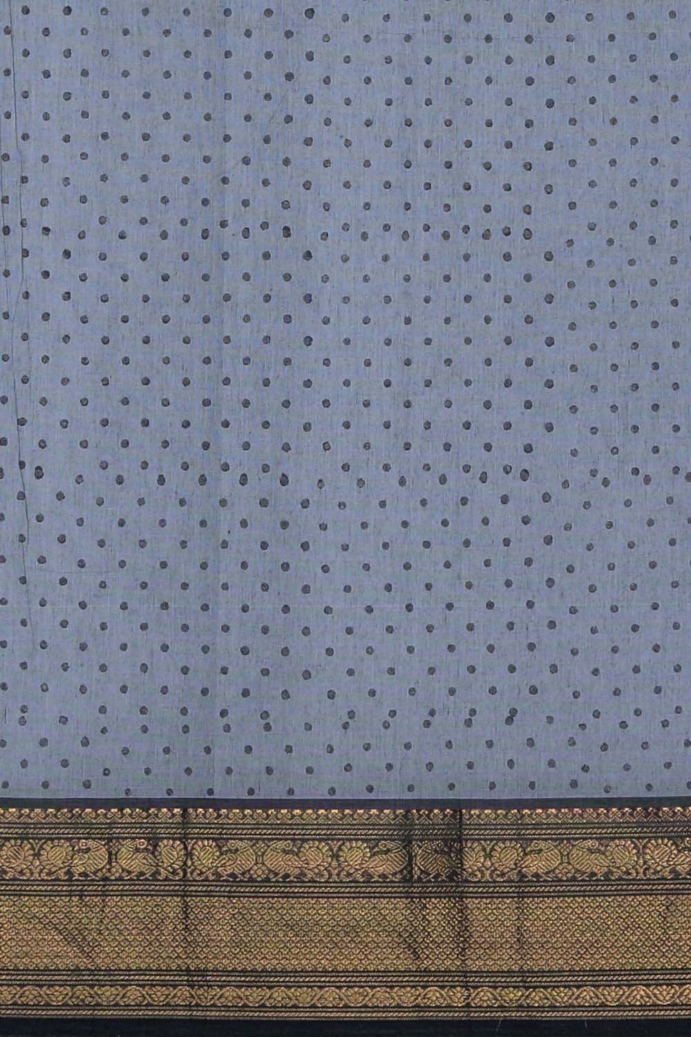 Image of Grey block  printed south cotton saree