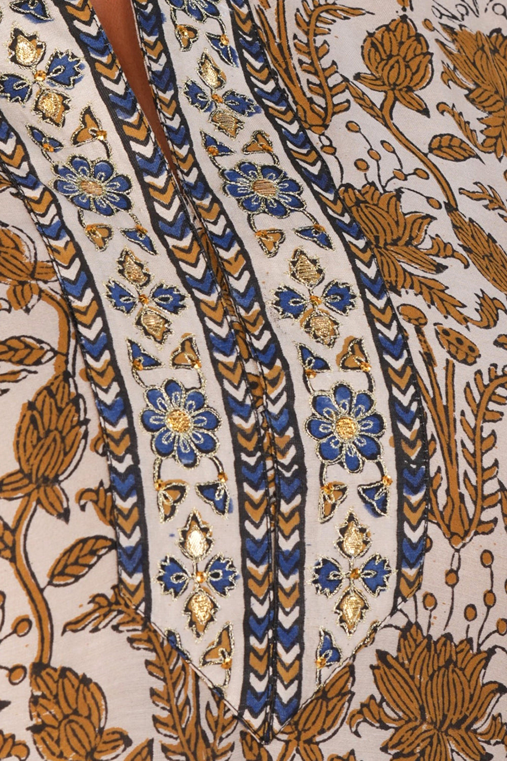 Image of Off White Ajrak Kurta set