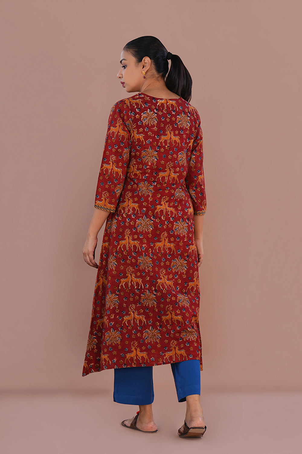 Image of Deep Maroon Kalamkari Kurti