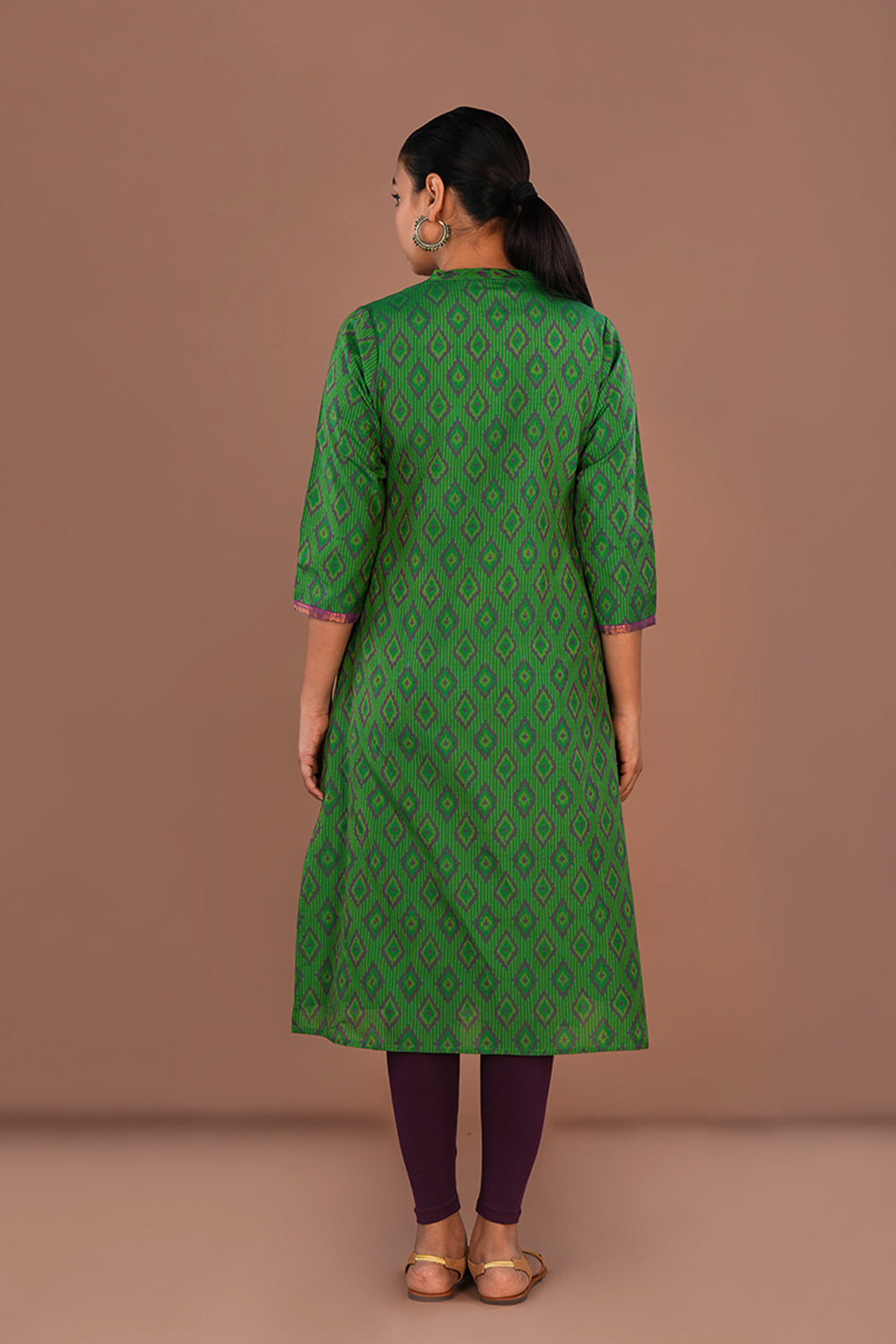 Emerald Green Pochampally Silk Ikat Kurti