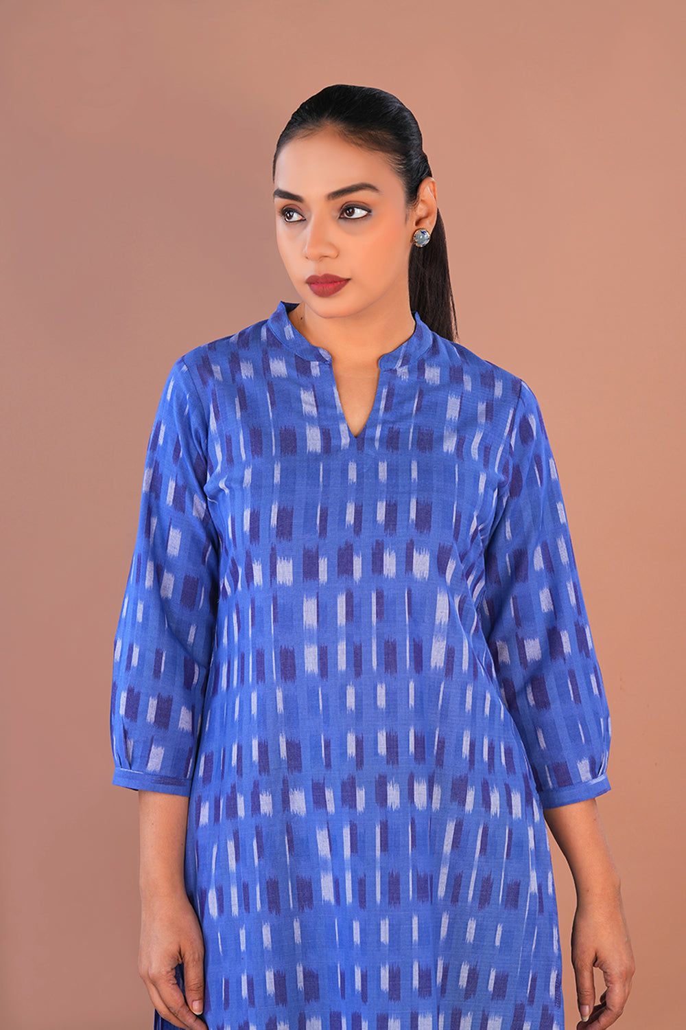 Image of Blue Pochampally Ikat Coord set