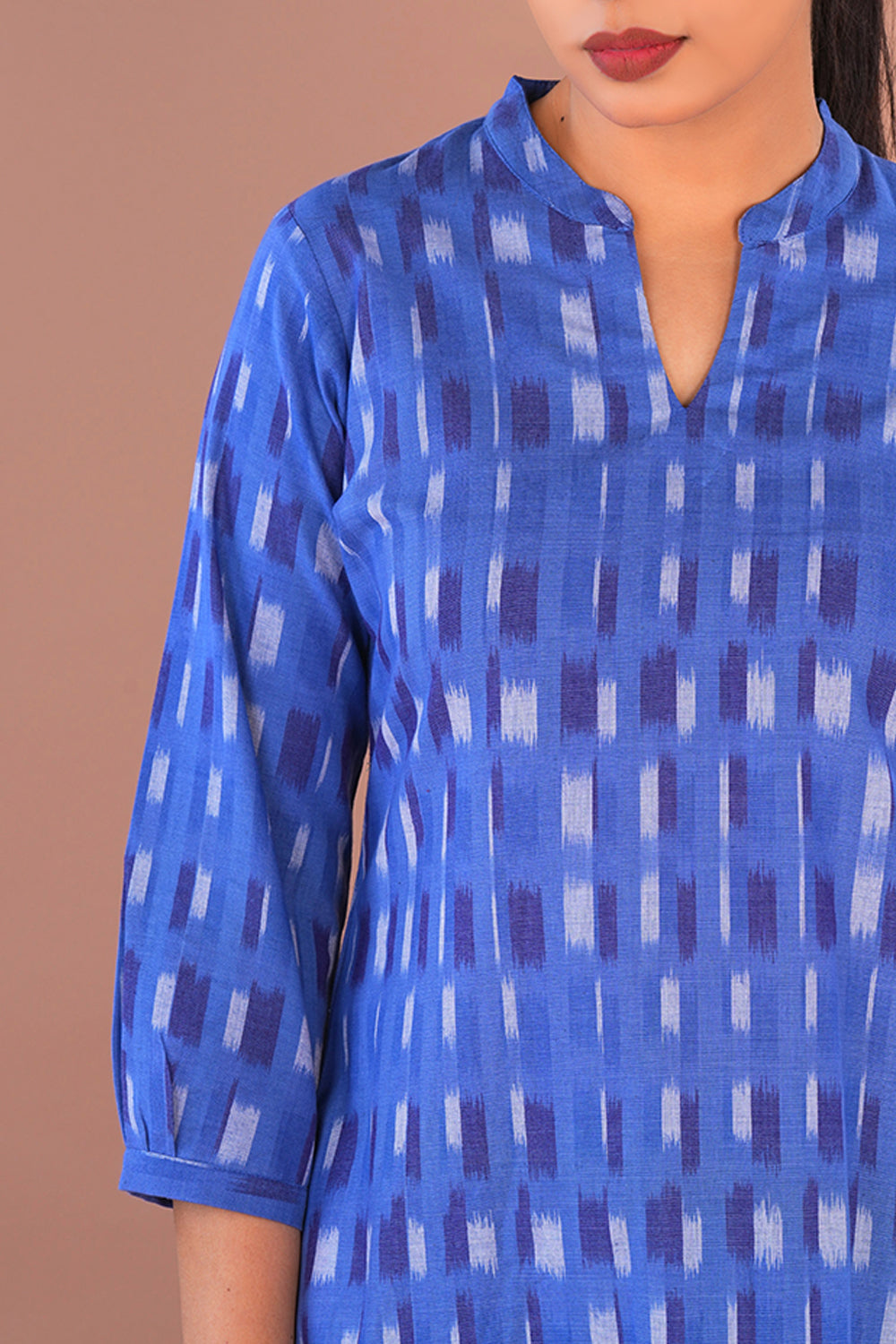 Image of Blue Pochampally Ikat Coord set