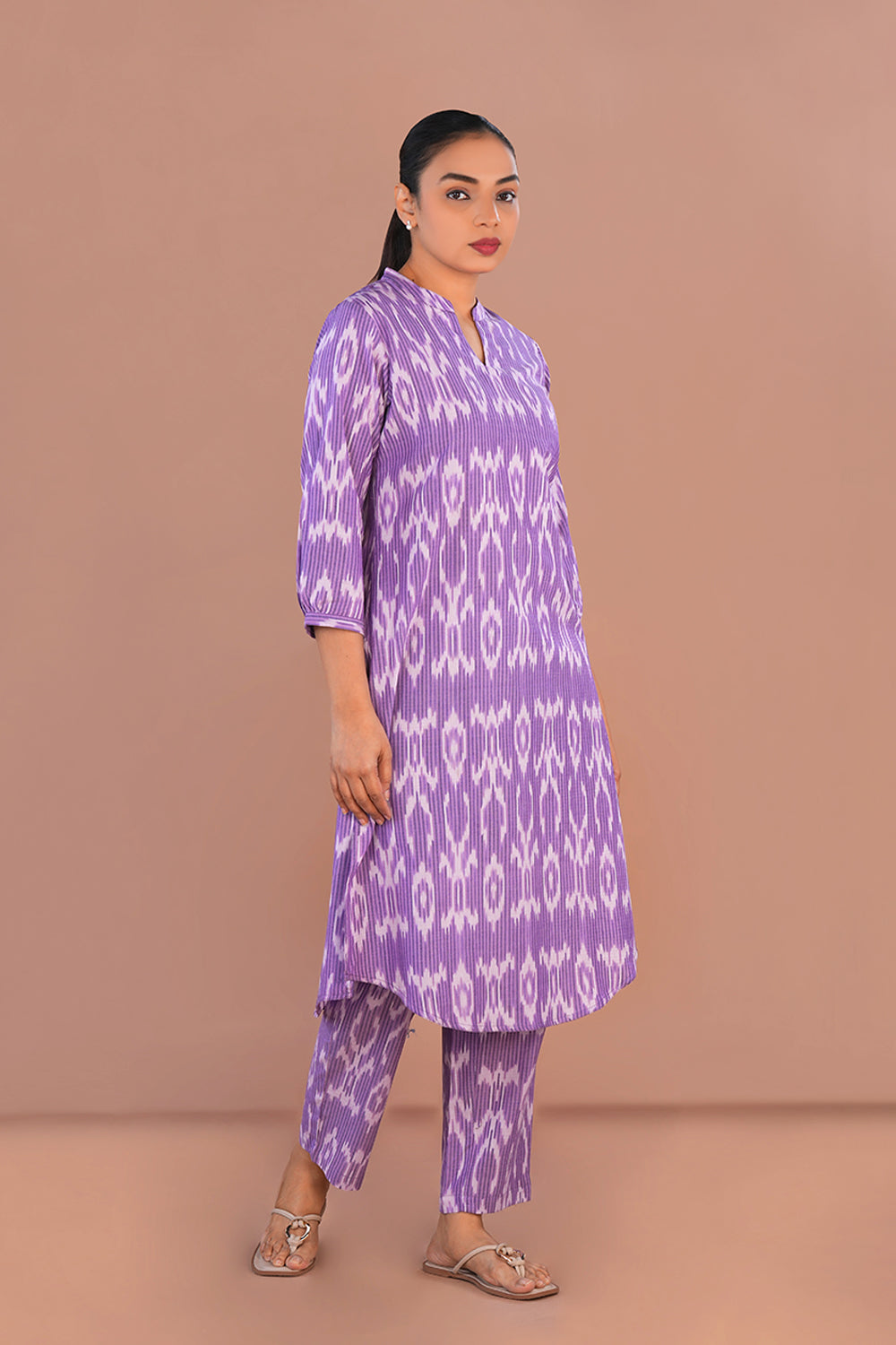 Image of Lilac Pochampally Ikat Coord set