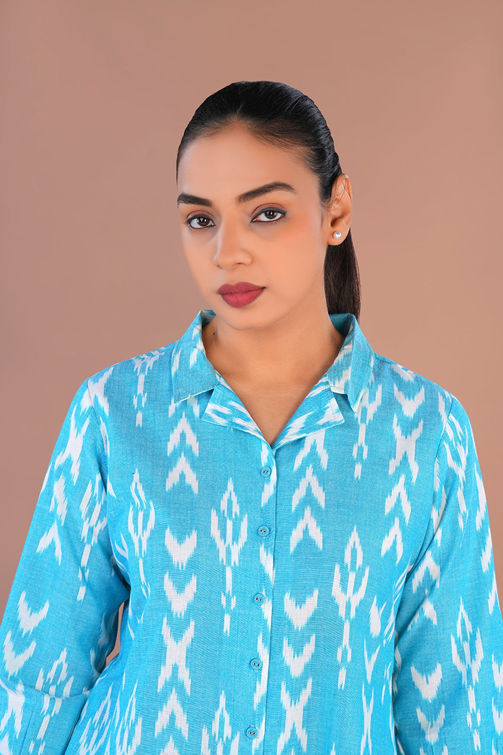 Image of Icey Blue Cotton Ikat dress