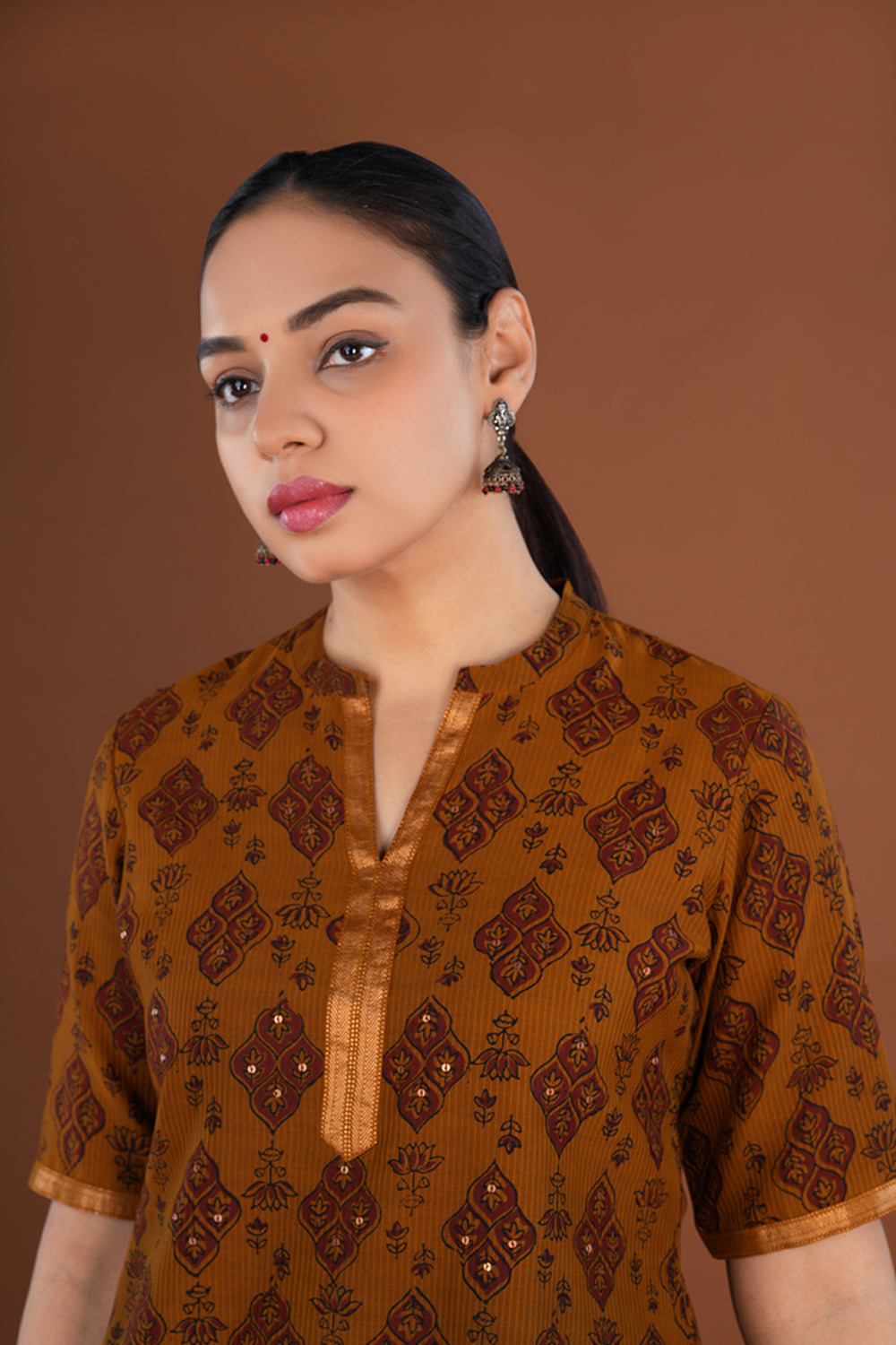 Deep Mustard Bagh Chanderi Sharara set