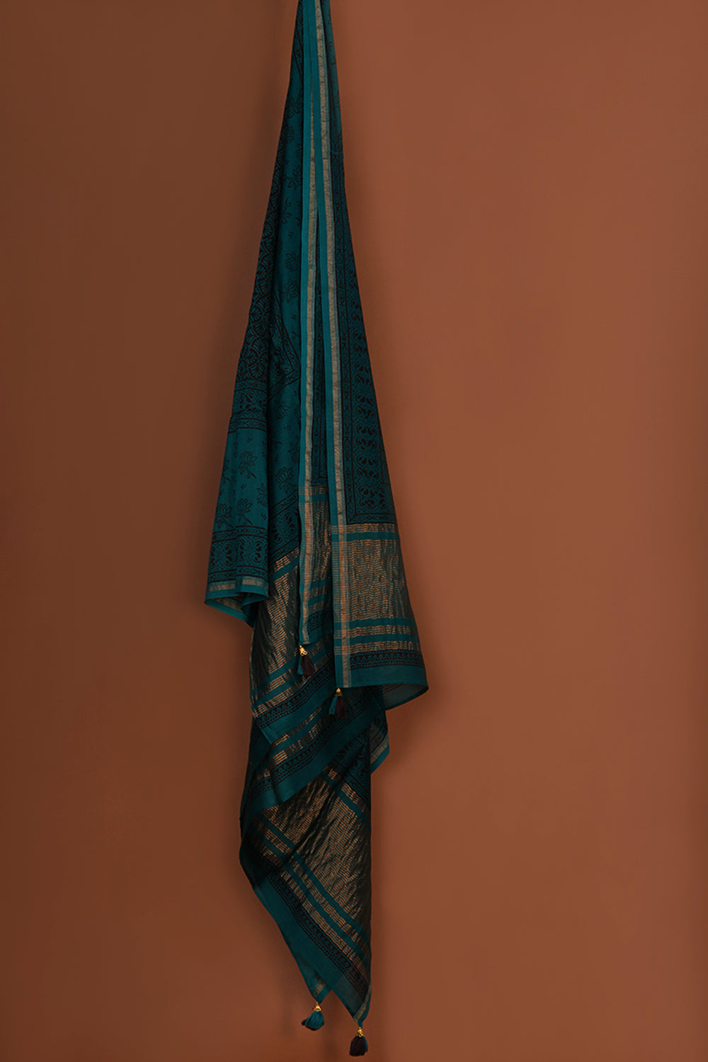 Image of Deep Teal Green Bagh Chanderi Sharara set