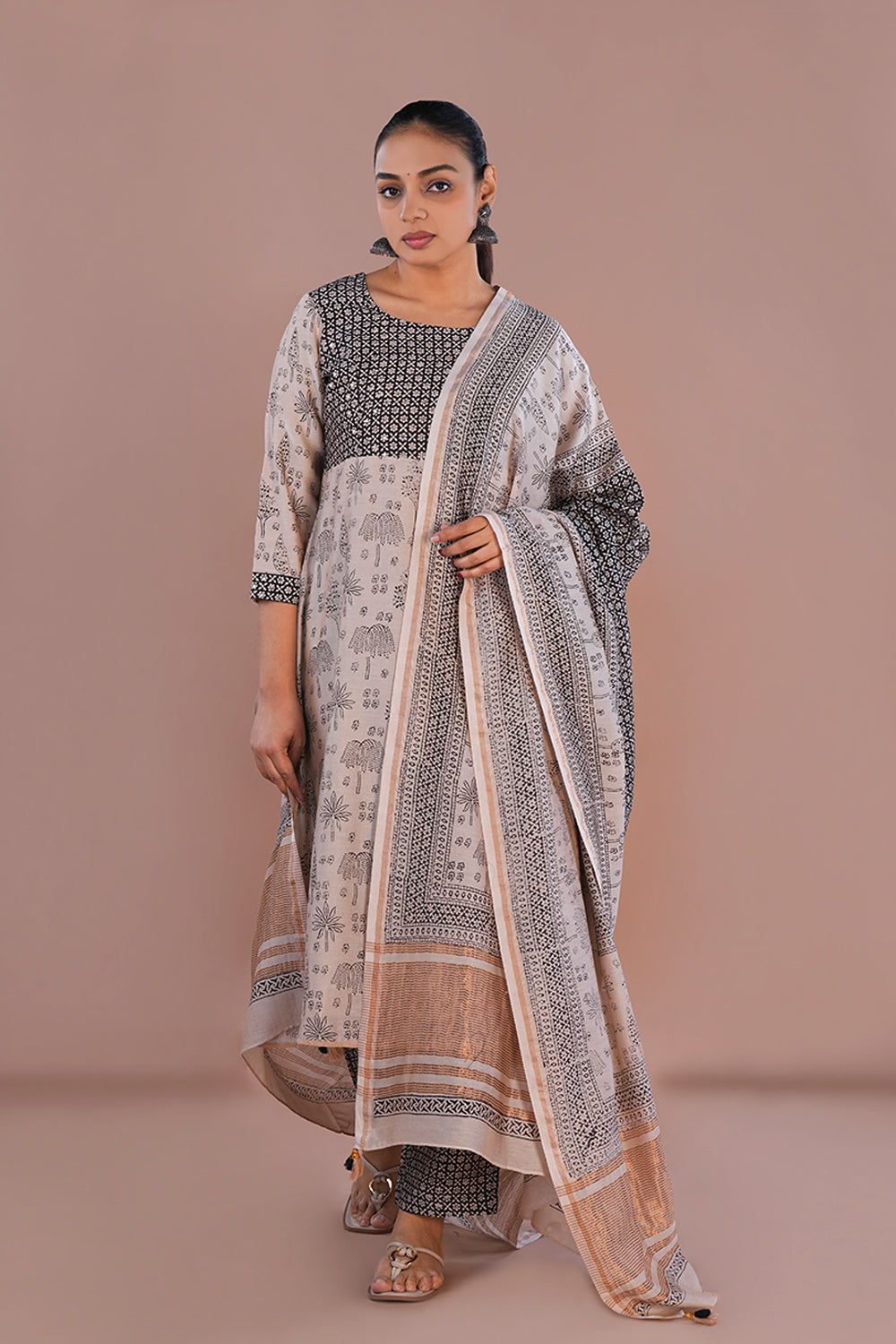 Image of Bagh blockprinted Chanderi Kurta set