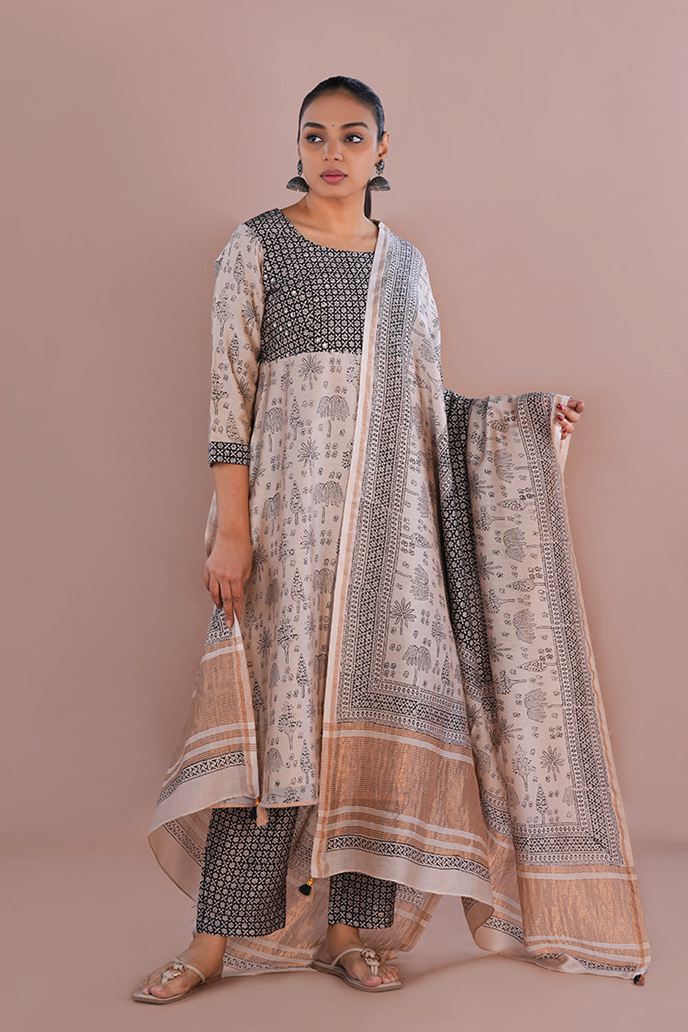 Image of Bagh blockprinted Chanderi Kurta set