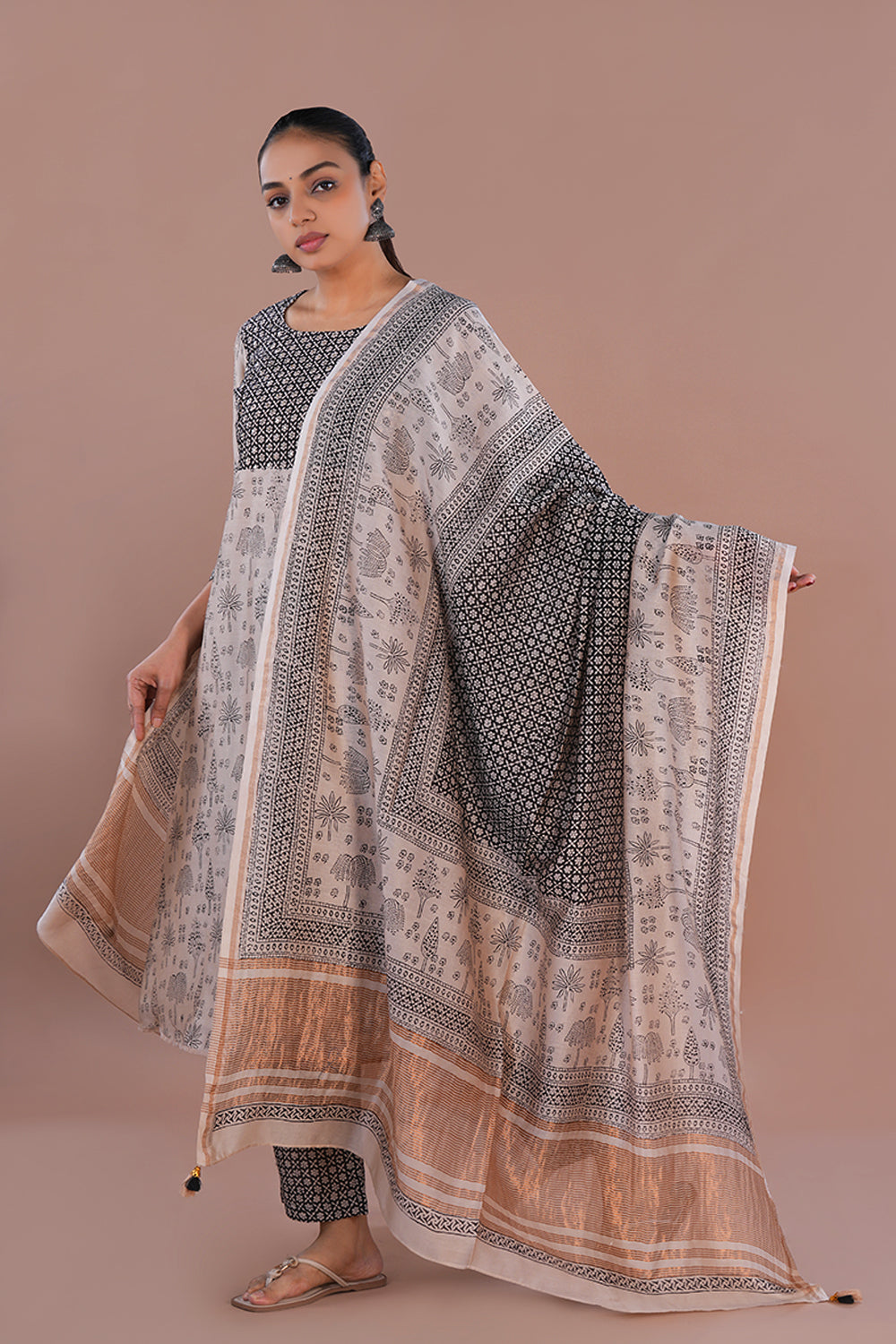 Image of Bagh blockprinted Chanderi Kurta set