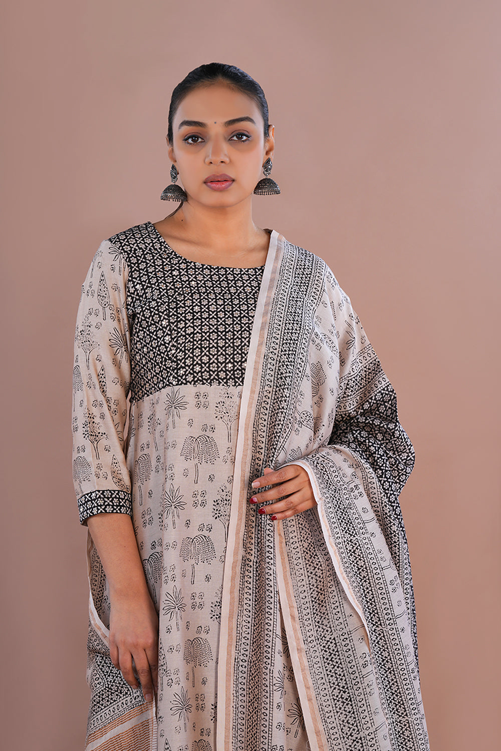 Image of Bagh blockprinted Chanderi Kurta set