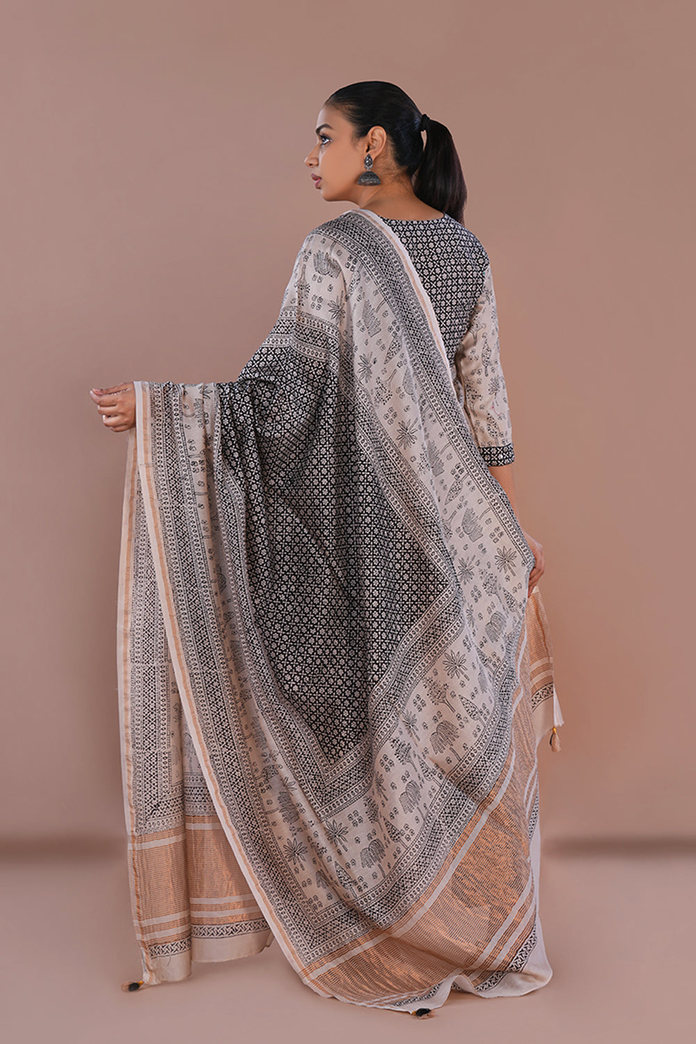 Image of Bagh blockprinted Chanderi Kurta set