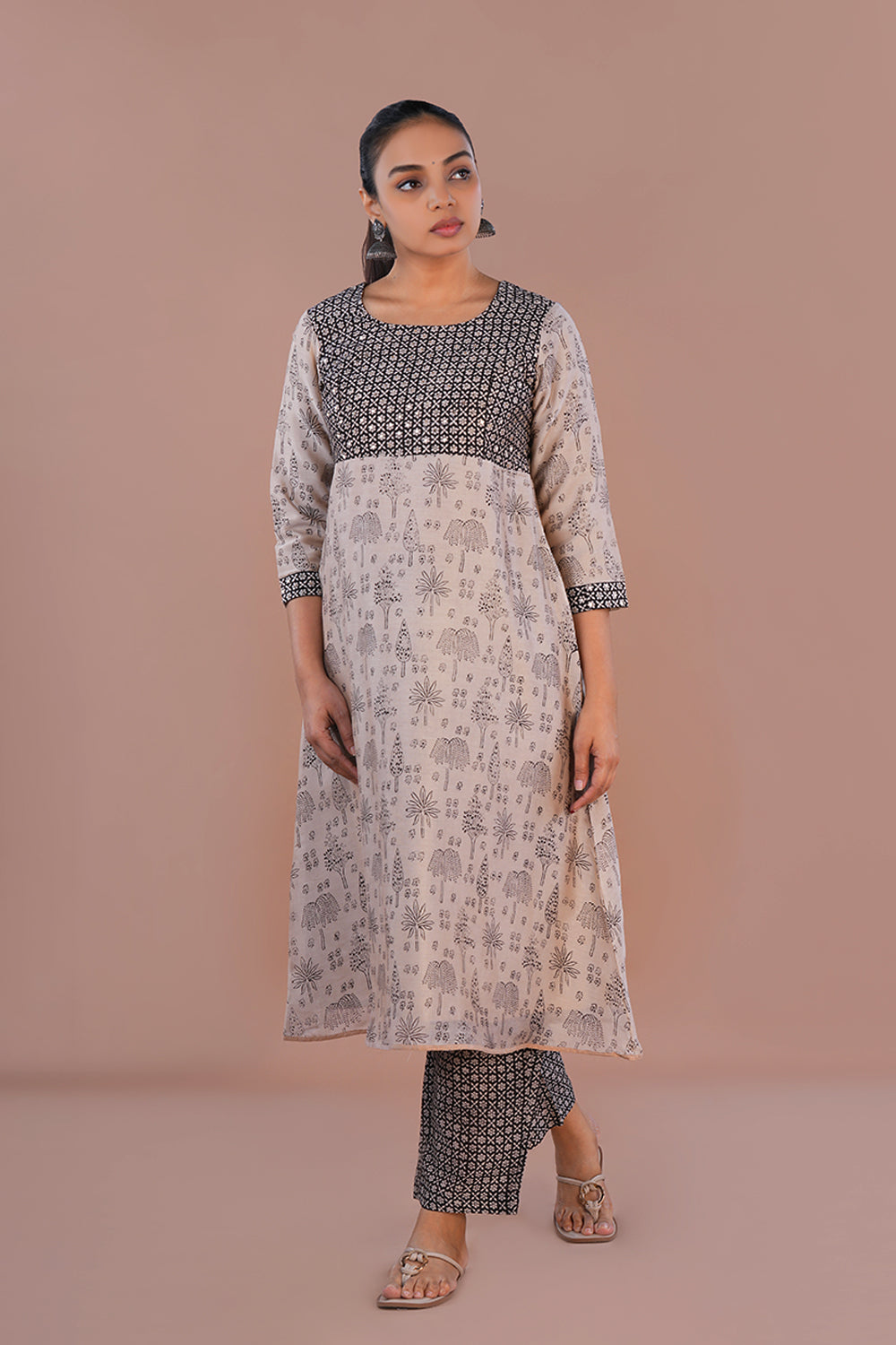 Image of Bagh blockprinted Chanderi Kurta set
