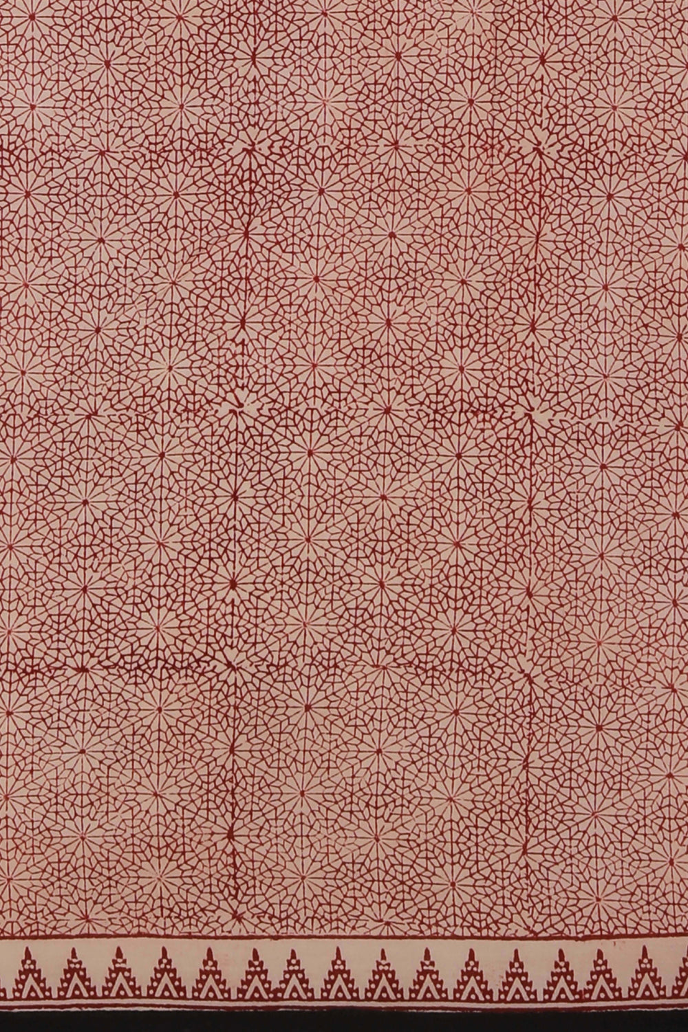 Image of Maroon Bagh block printed cotton saree