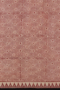 Image of Maroon Bagh block printed cotton saree