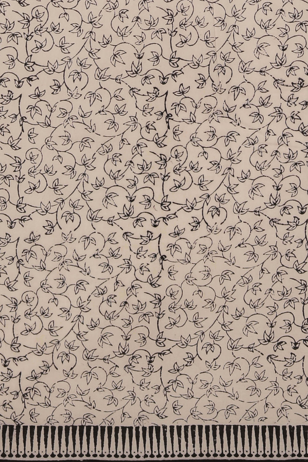 Image of Off White Bagh block printed cotton saree