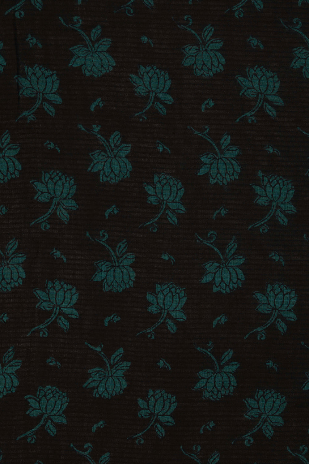 Image of Teal green Bagh block printed Maheswari saree