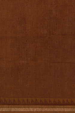 Image of Brick Maroon  Bagh block printed Maheswari saree