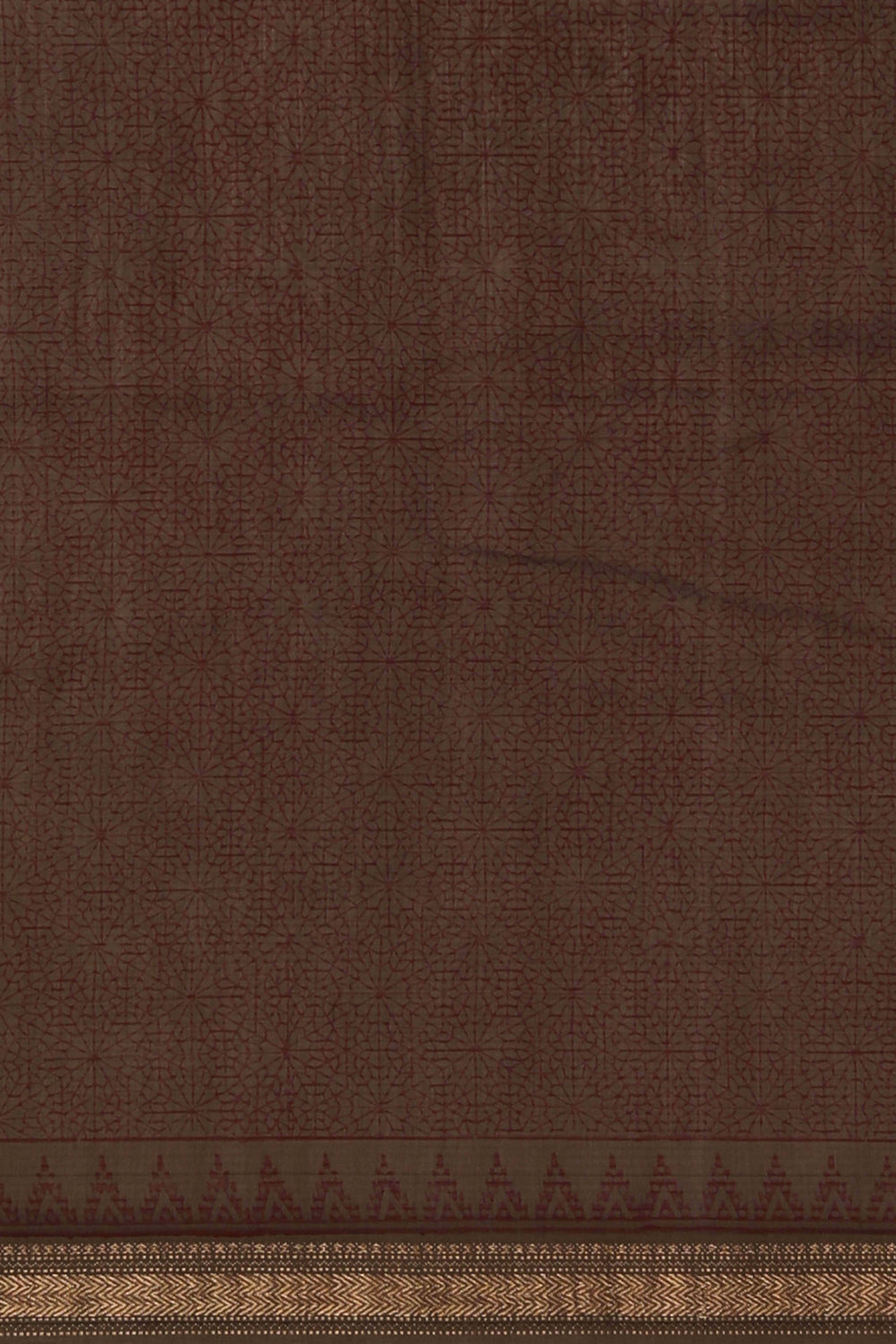 Image of Maroon grey Bagh block printed  Maheswari saree