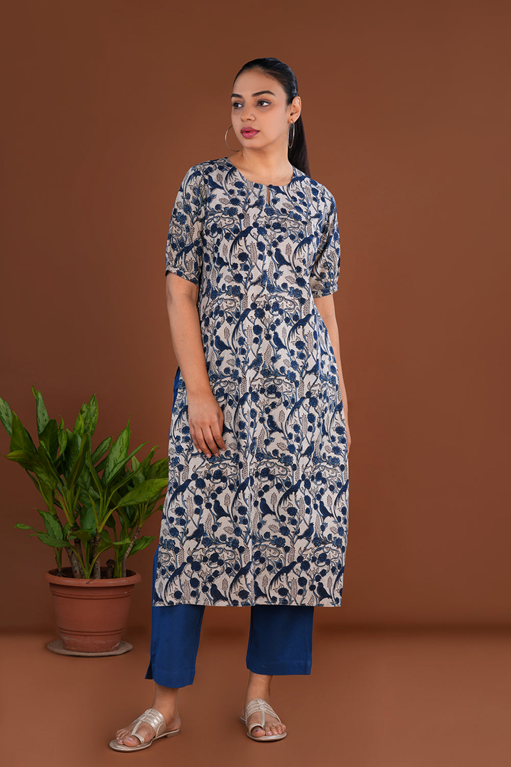 Kalamkari Mulmul Cotton Kurta