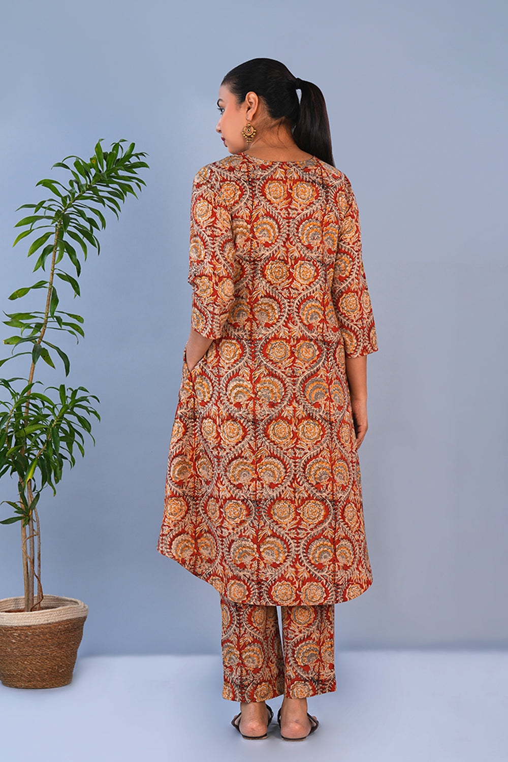 Image of Rust Red Kalamkari Coord set