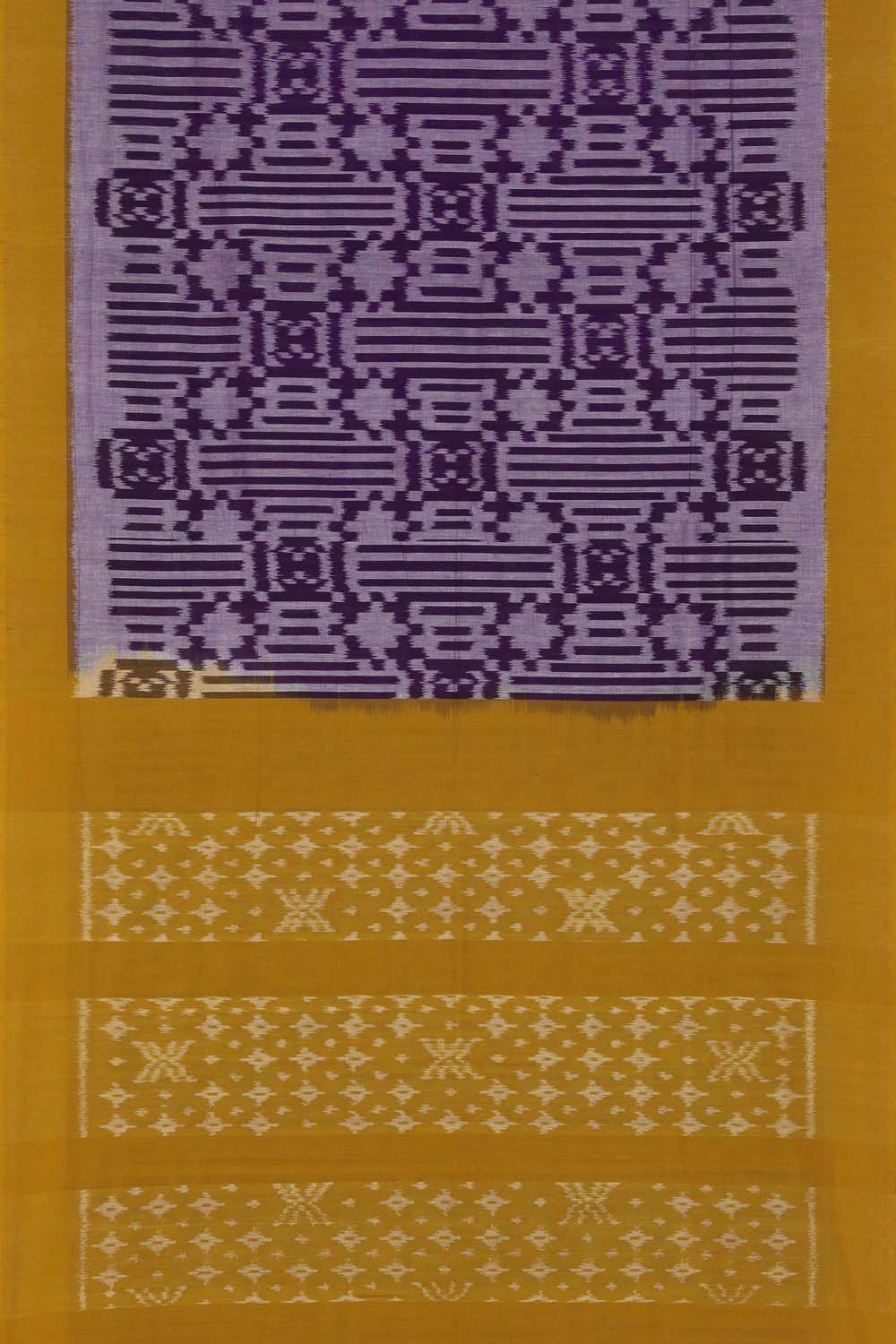 Image of Purple Pochampally Cotton Ikat Saree