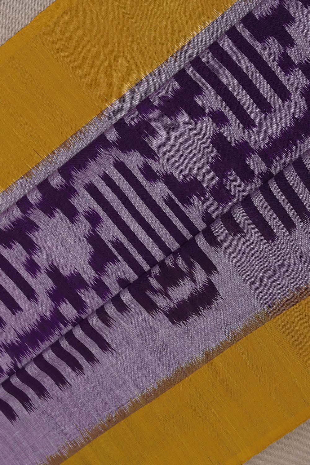 Image of Purple Pochampally Cotton Ikat Saree