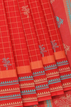 Collection of Hand block printed cotton saree in a gallery layout