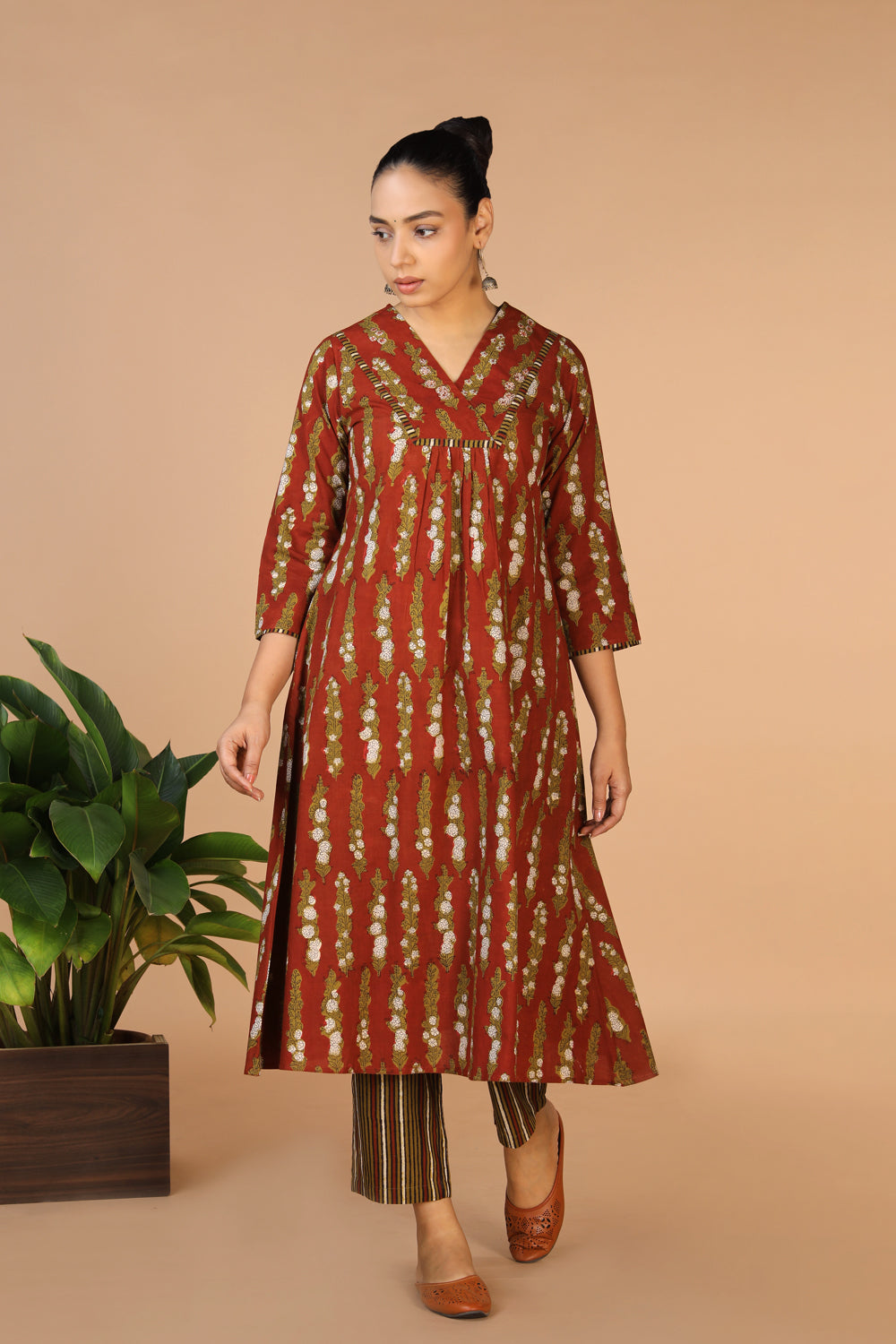 Cotton Bagru Kurta and pants set