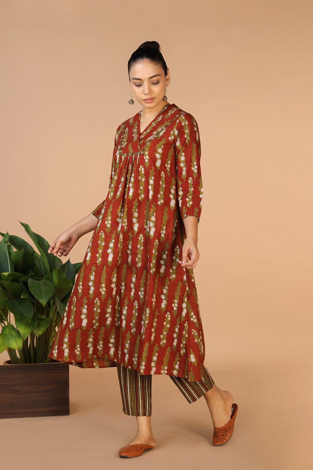 Cotton Bagru Kurta and pants set