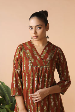 Image of Cotton Bagru Kurta and pants set