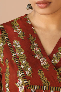 Image of Cotton Bagru Kurta and pants set