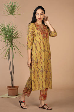 Collection of Kalamkari kurta with pants set. in a gallery layout