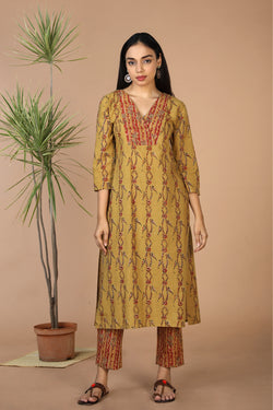 Collection of Kalamkari kurta with pants set. in a gallery layout