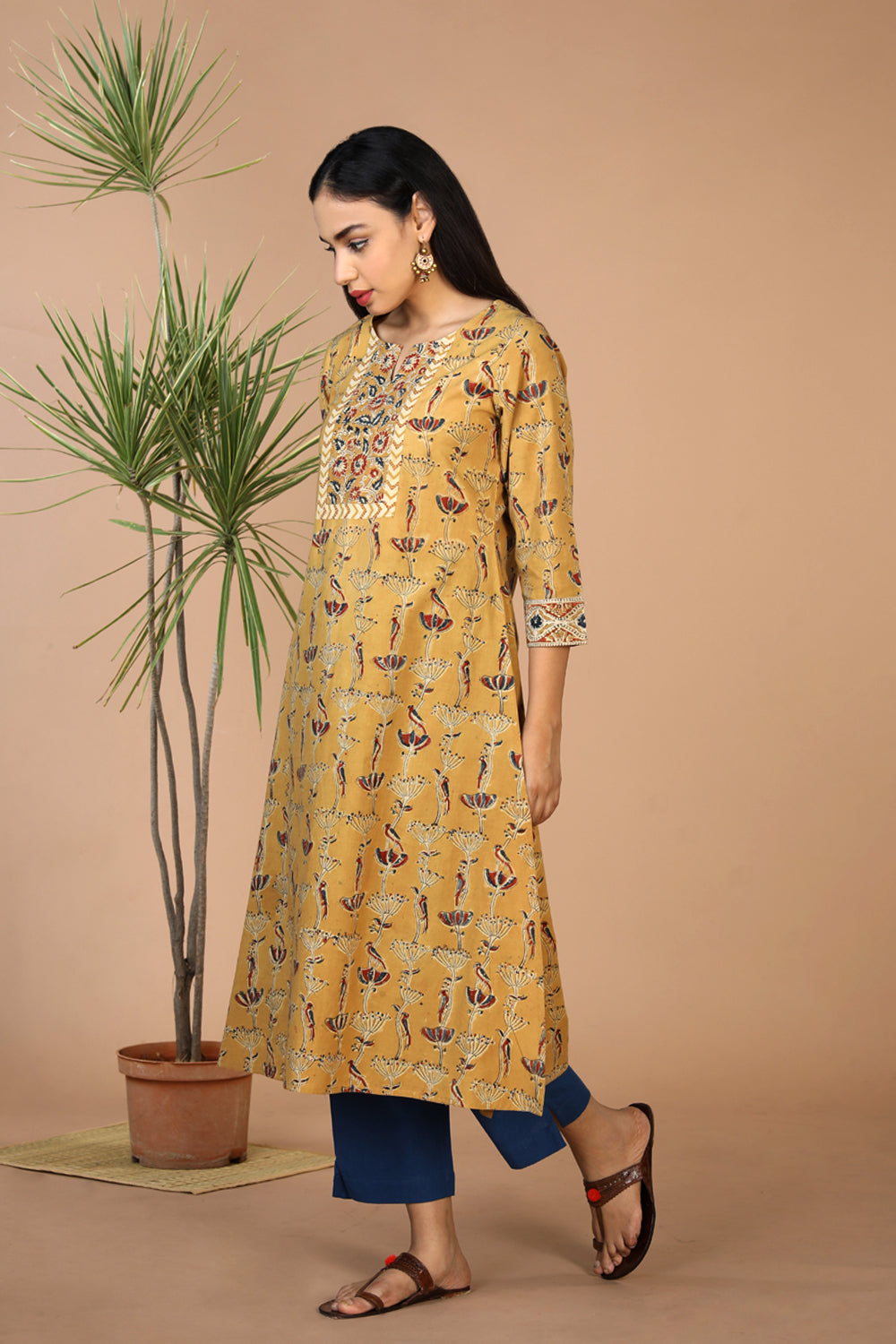 Collection of Ethnic cotton Kalamakari kurti in a gallery layout