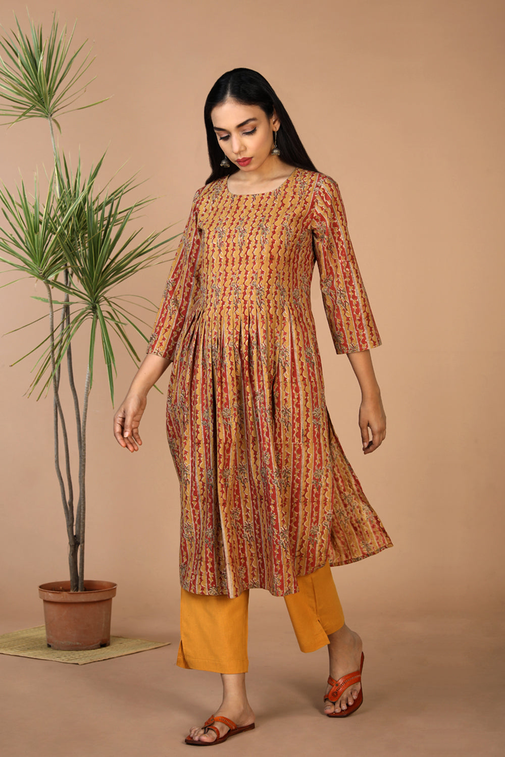 Collection of Cotton kalamkari kurti in a gallery layout