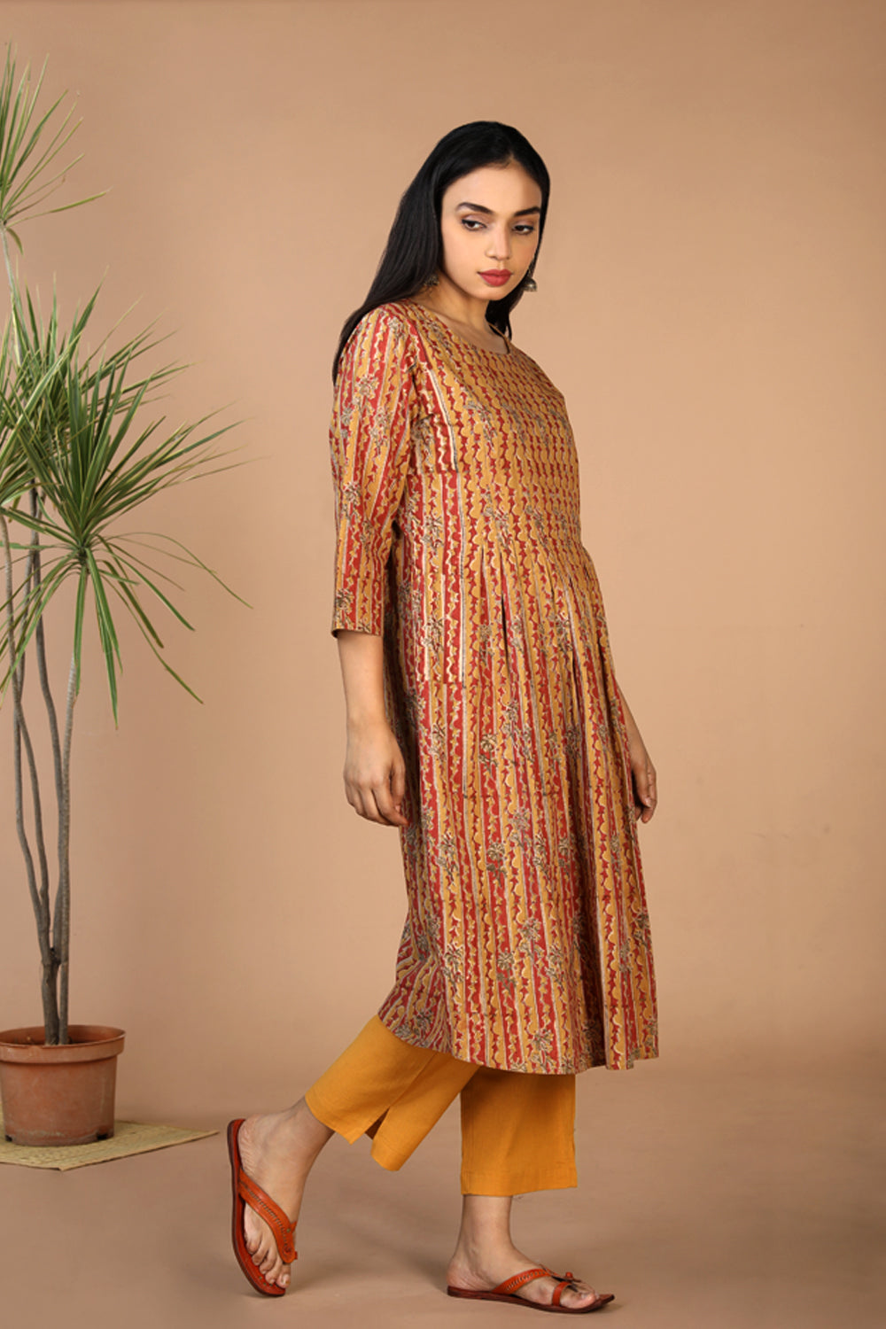 Collection of Cotton kalamkari kurti in a gallery layout