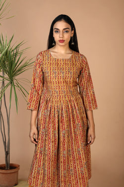 Collection of Cotton kalamkari kurti in a gallery layout