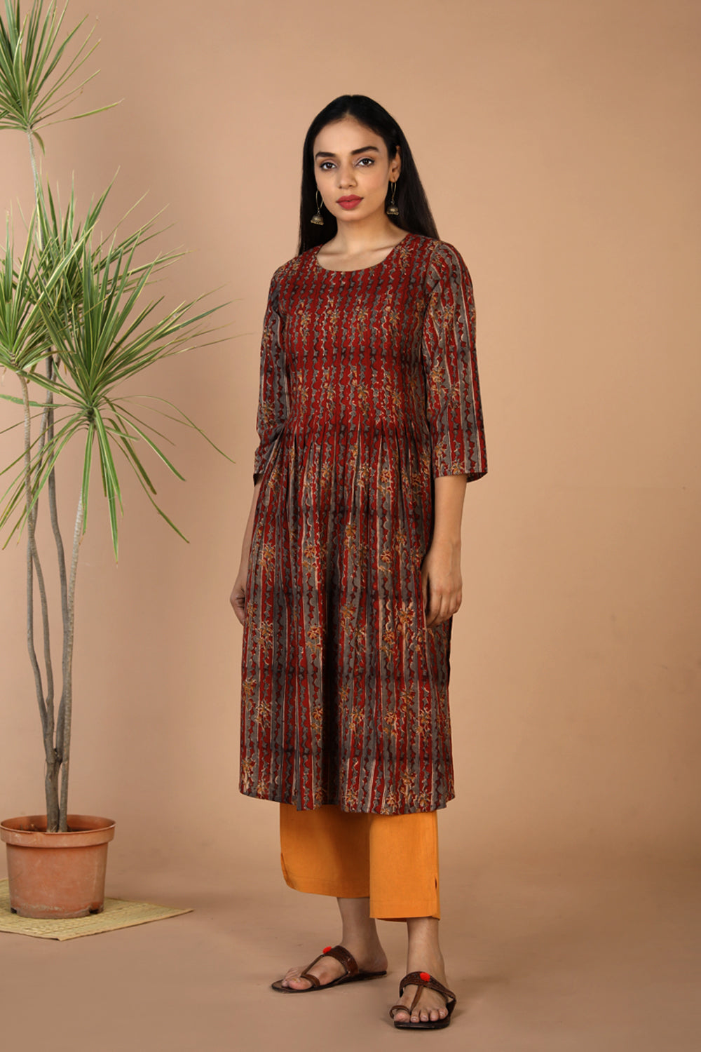 Collection of Cotton kalamkari kurti in a gallery layout