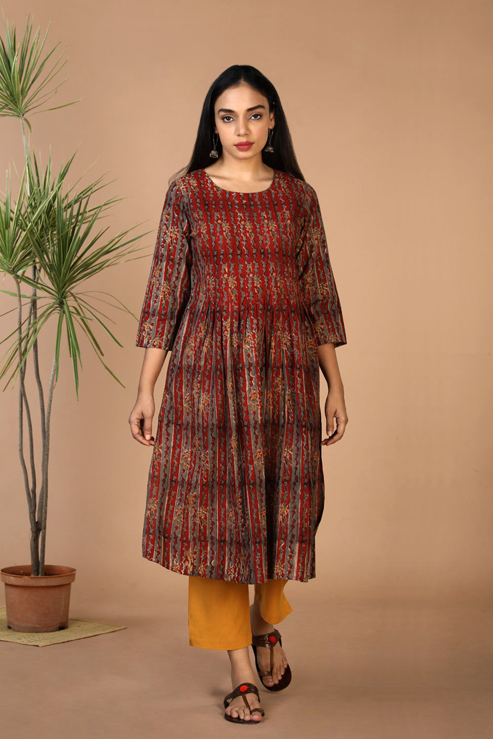 Collection of Cotton kalamkari kurti in a gallery layout