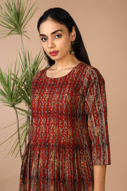 Collection of Cotton kalamkari kurti in a gallery layout