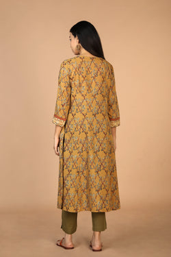 Collection of Ethnic embroidered Kalamkari kurti in a gallery layout